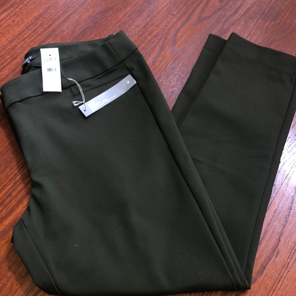 NWT Loft Forest Green Curvy Skinny Pants Size 10
